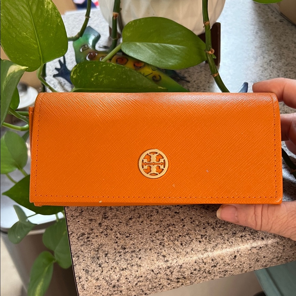 Tory Burch Vibrant Orange Glasses Case/Small Clutch